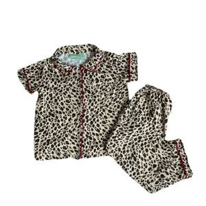 Sage & Lilly Girls Cotton Leopard Print Pajama‎ Set Sz 4